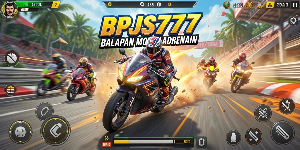 Tampilan gameplay seru dari balapan motor di BPJS777.