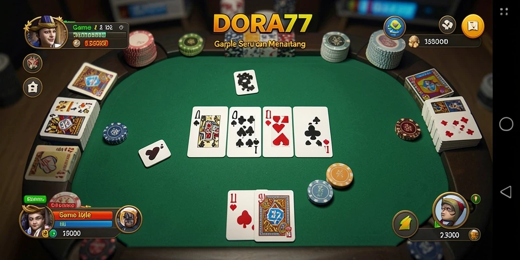 Tampilan permainan Gaple yang menarik dan interaktif di DORA77.