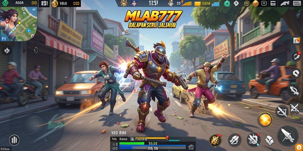 Tampilan gameplay seru dan mendebarkan di MLBB777 dengan berbagai kendaraan.