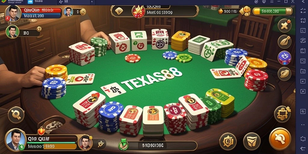 Tampilan gameplay QiuQiu yang seru di TEXAS88.
